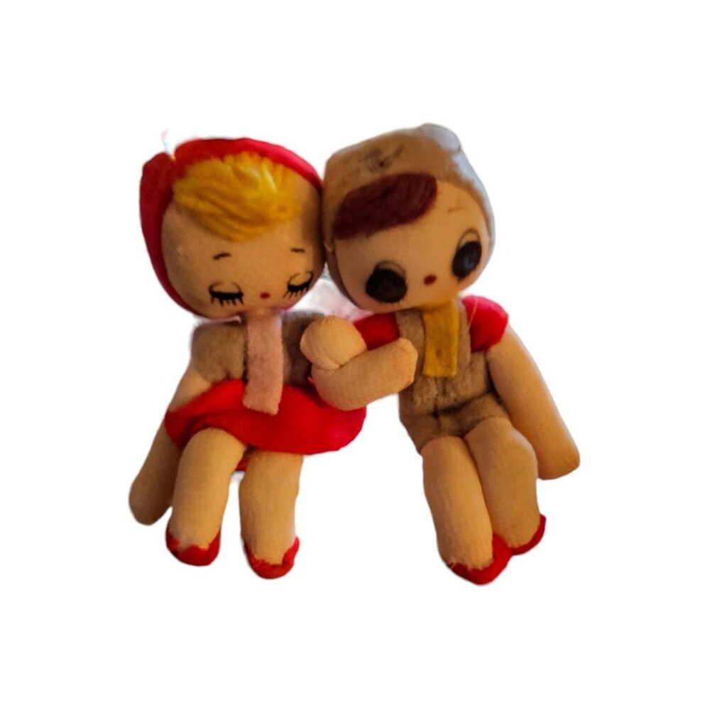 Vintage Mid Century‎ 1950s 1960s Stockinette ornament Japanese big eye pose doll